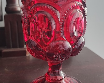 Ruby Red Moon and Stars Goblet