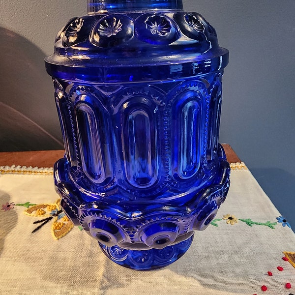 Cobalt Moon and Stars Fairy Lamp