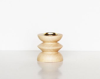 Totem Wooden Candle Holder - Short  Nº 3