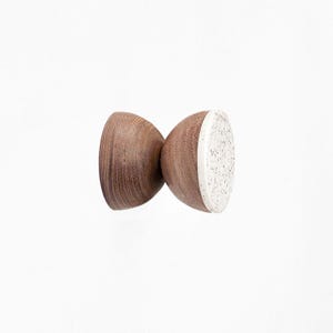 Walnut Wood Wall Hook: Modern Ceramic Knob, Home Decor