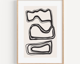 Monochrome Shapes - Minimal Art Poster