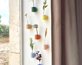 Jarrones de pared de madera con ribetes de colores: 7 opciones de color (disponibles en la UE)