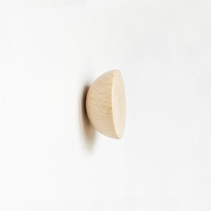 Set of Hooks Round Beech Wood Coat Hook / Knob / Handle / Pull Modern Wood Hanger image 2