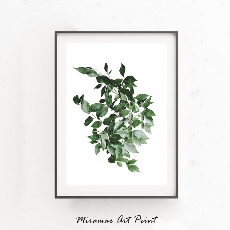 Green Wall Art Leaves Poster Large Art Print Bedroom Decor Etsy