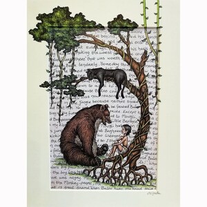 Jungle Book Wall Art Print, Fairytale Art Illustration
