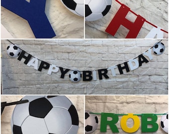 Personalised Football league Themed Birthday Banner premier bunting