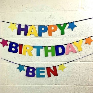 Personalised Happy Birthday Banner. image 1