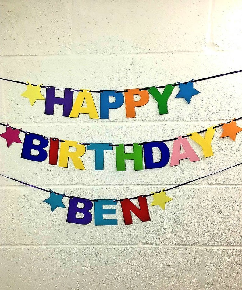 Personalised Happy Birthday Banner. image 1