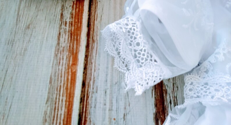 Vintage Style Modern White Lace Baptism Dress Christening Dress long lace Design with Sleeves