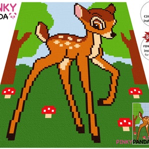 Bambi Graph + Written instructions * C2C * Row by row * Digital pattern * PDF download * Crochet Blanket * Graphgan