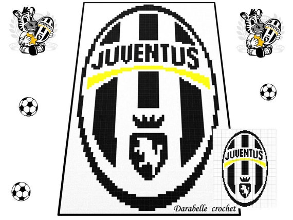 Juventus Logo Blanket Crochet Pattern Pdf Download C2c Row By Row Graph And Written Instructions