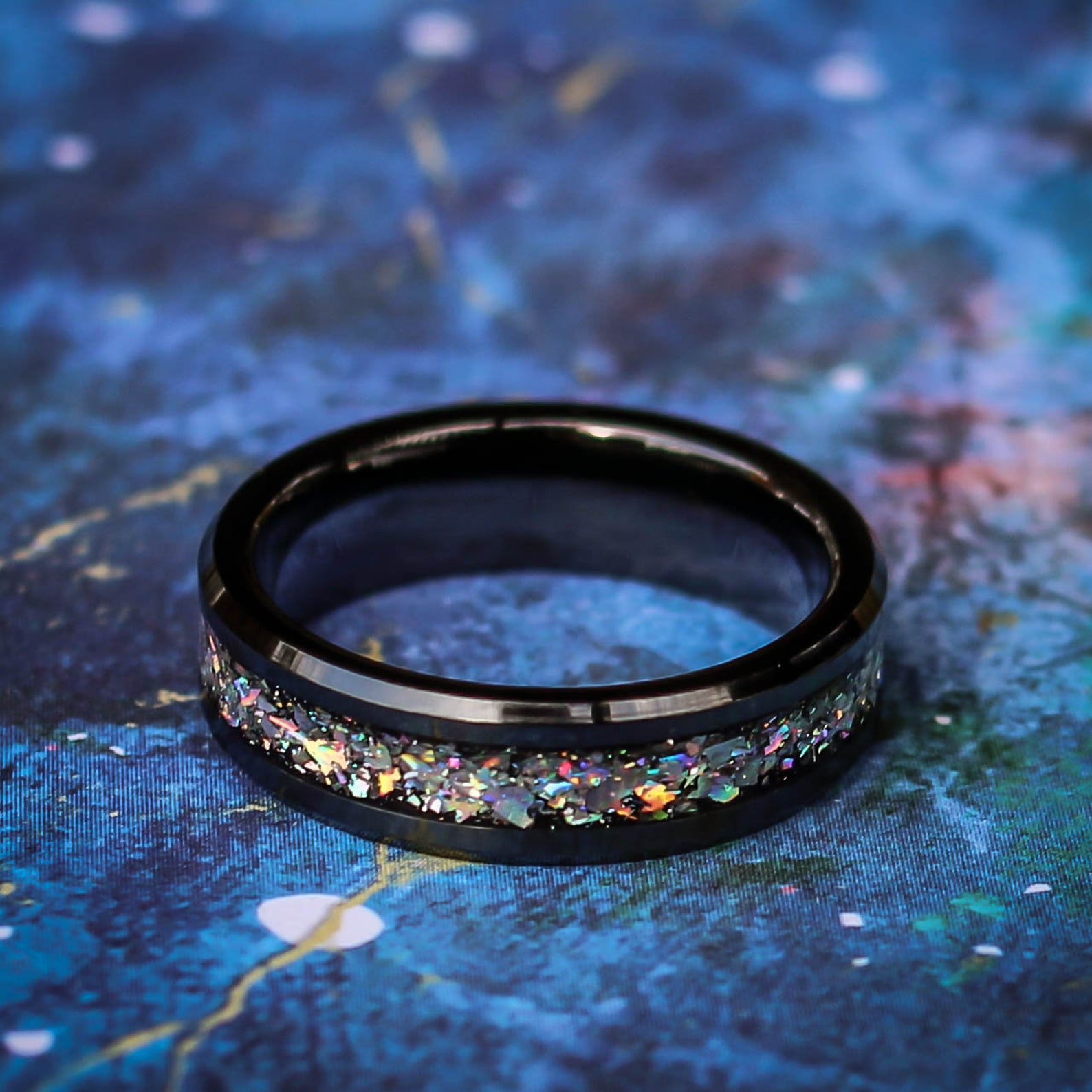 Holographic Resin Ceramic Ring Wedding Ring Narrow Ring 6mm Etsy