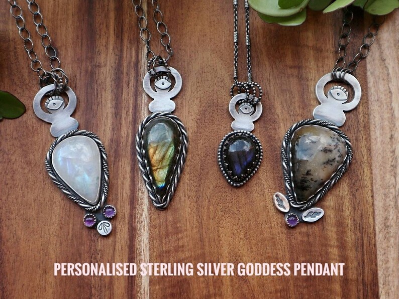 Painted Wood Fertility Goddess Necklace