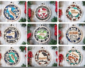 Personalized Wooden State Christmas Ornament | Hometown Christmas Ornament | Gift for Traveler