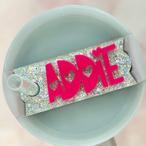 Personalized Acrylic Tumbler Name Tag: Stanley H2.0 Quencher Nameplate