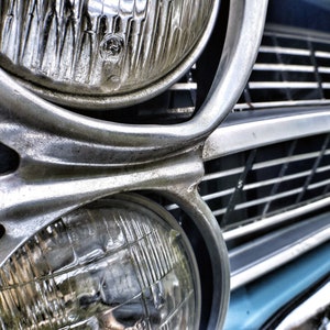 1967 Vintage Ford Fairlane Vehicle Grill Closeup High Quality Photo Print #Classic #Cars #Fairlane #Ford #ManCave #BabyBlue