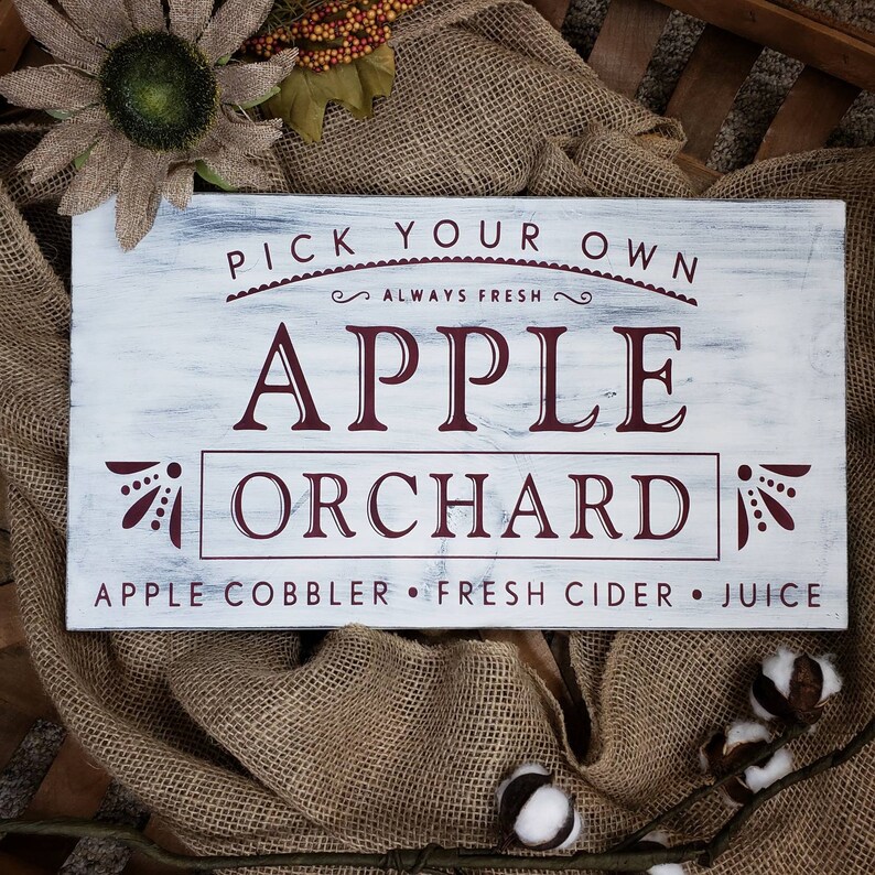 Apple Orchard Sign / Kitchen Wall Decor / Fall Decor / Wood | Etsy