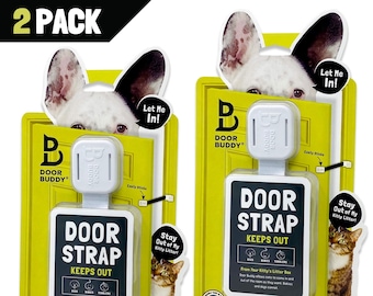 Door Buddy 2pack Door Strap Latch Lets Cats In Keeps Dogs Out Dog Proof Your Cat s Litter Box Without Pet Gate Etsy New Zealand