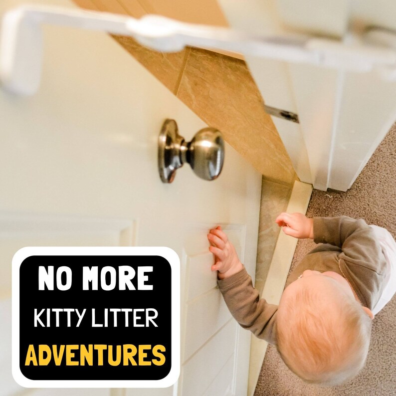 Baby Proof Door Latch, Child Door Latch Keeps Children Out of Litter