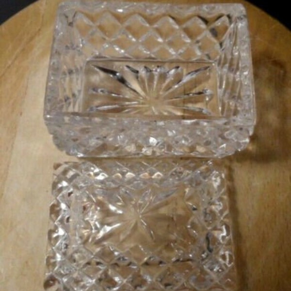 Handcrafted Tritschler Winterhalder W. Germany 24% Lead Crystal Trinket Box 2 5/8 x 2.25 x 1 7/8