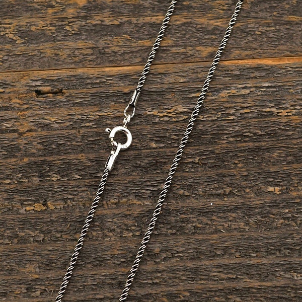 Twisted rope chain, antiqued sterling silver, choose your length - eighteen or twenty inches long, finished