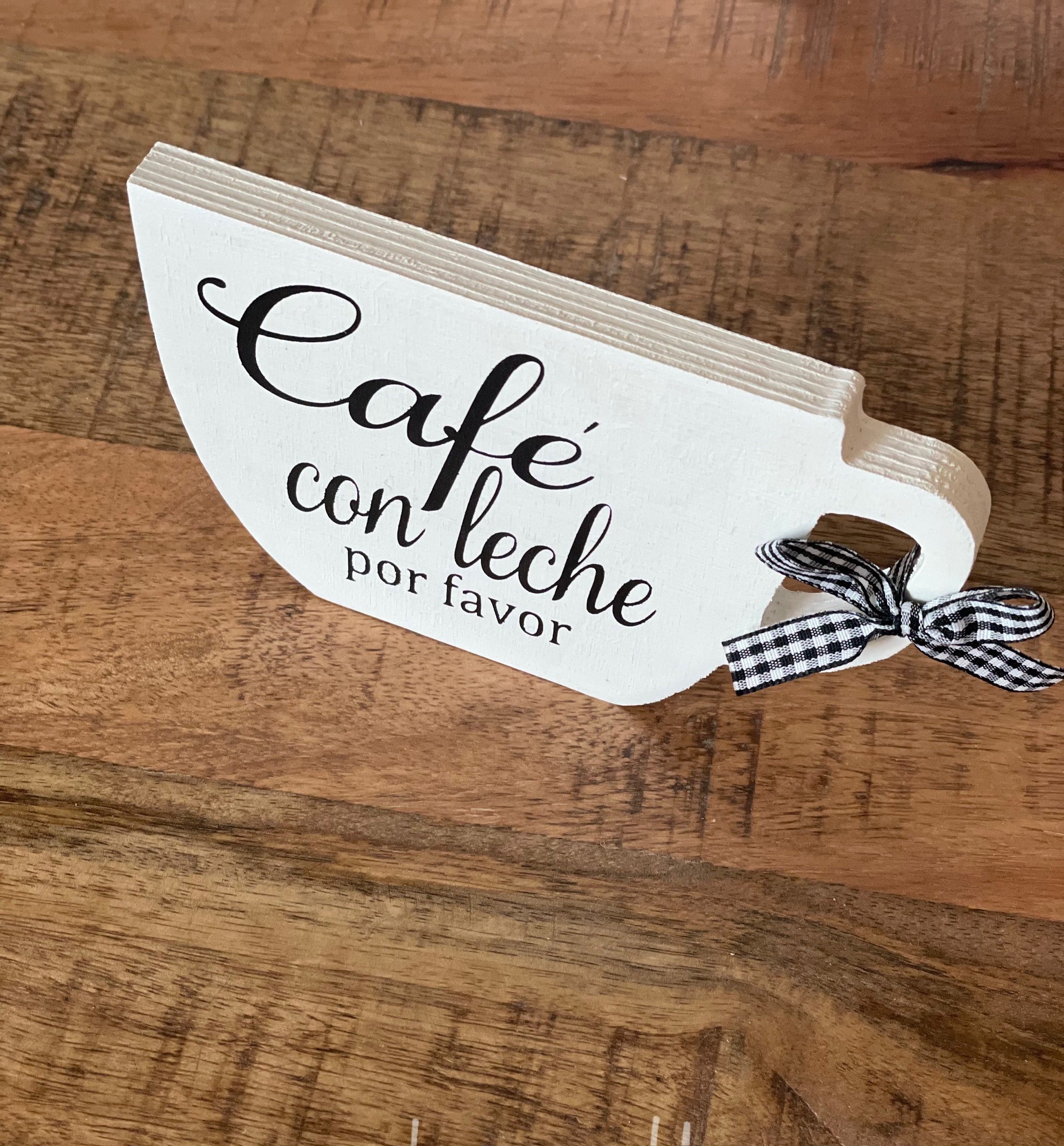Estilo de granja café con leche por favor / letrero de taza de Etsy