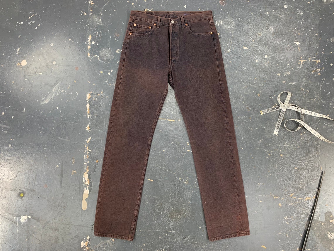 32x33 Levis 501 Jeans Brown Over-dyed 90s USA Vintage Tagged | Etsy