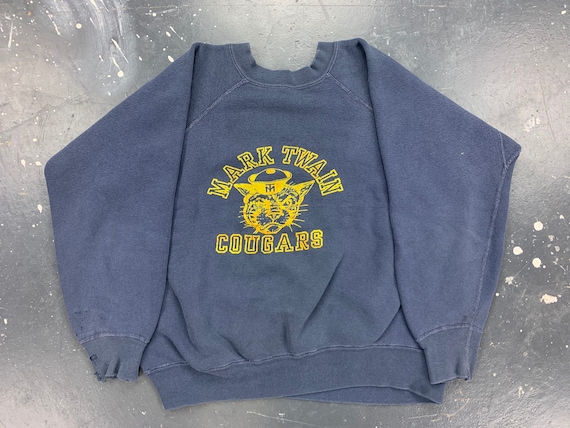 Mark Twain Cougars Sweatshirt 60s USA Vintage