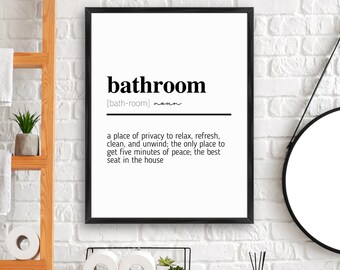 Bathroom Definition | PRINTABLE | Funny Bathroom Sign | Funny Toilet Signs | Bathroom Art | Bathroom Poster | Bathroom Wall Decor