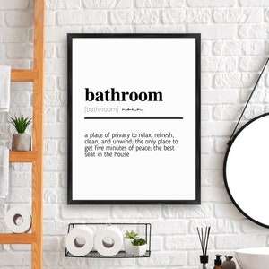 Bathroom Definition | PRINTABLE | Funny Bathroom Sign | Funny Toilet Signs | Bathroom Art | Bathroom Poster | Bathroom Wall Decor