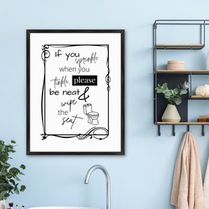 If you Sprinkle When You Tinkle | Funny Bathroom Sign | Funny Bathroom Wall Art | Funny Restroom Signs | Funny Bathroom Pictures | PRINTABLE