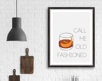 Whiskey Sign | Old Fashion | Whiskey Poster | Whiskey Lover | Gift for Dad | Gift for Boyfriend | Gift for Husband | PRINTABLE
