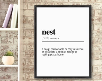 Décor de nid | Décor de ferme | Définition du nid | Devis Nest | Home Sweet Home | La maison est là où est le cœur | Signe de nid | IMPRIMABLE