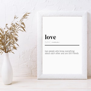 Love Definition | Love Quote | Funny Love Quote | I Love You Quote | Love Meaning | Valentine&#39;s Day Gift | Anniversary Gift | PRINTABLE