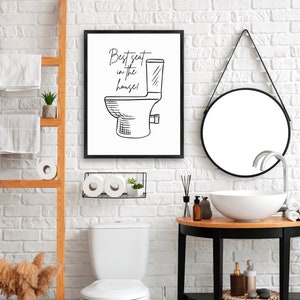 Best Seat in the House | Toilet | Funny Bathroom Sign | Funny Bathroom Wall Art | Funny Restroom Signs | Funny Bathroom Pictures | PRINTABLE