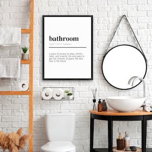 Bathroom Definition | Funny Bathroom Sign | Funny Toilet Signs | Bathroom Art | Bathroom Poster | Bathroom Wall Decor