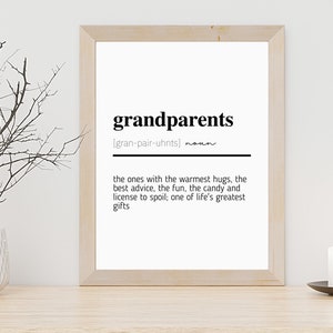 Gift for New Grandparents | Grandparents Quote | Grandparents Sign | Grandparents Definition | Grandparents Meaning | PRINTABLE