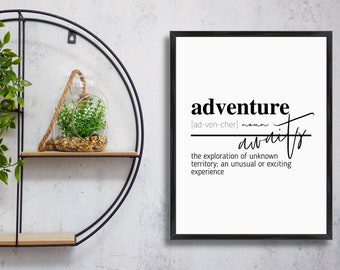 Adventure Quote | Wanderlust | Adventure Awaits | Travel Quotes | Kids Room Decor | Hallway Decor | Entryway Decor | PRINTABLE