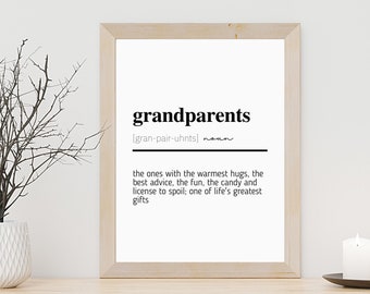 Geschenk für neue Großeltern | Großeltern Zitat | Großeltern Zeichen | Großeltern Definition | Großeltern Bedeutung | DRUCKBAR