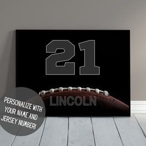 Customized Football Poster | Personalized Sports Wall Decor with Name | Sports Art | Team Gift | Senior Night | Football Gift | Kids Room