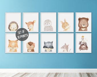 Forest Animals Nursery Decor | Woodlands Animals Nursery Decor | Forest Animals Wall Art | Wilderness Nursery Decor | Woodland | PRINTABLE