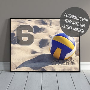 Customized Volleyball Art | Sports Wall Decor with Name | Senior Night | Volleyball Poster | Volleyball Gift | Kids Room Decor | PRINTABLE