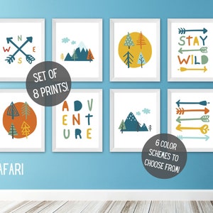 Adventure Awaits Nursery Decor | Wilderness Nursery Decor | Stay Wild | Nature Nursery Wall Art | Kids Room Decor | PRINTABLE