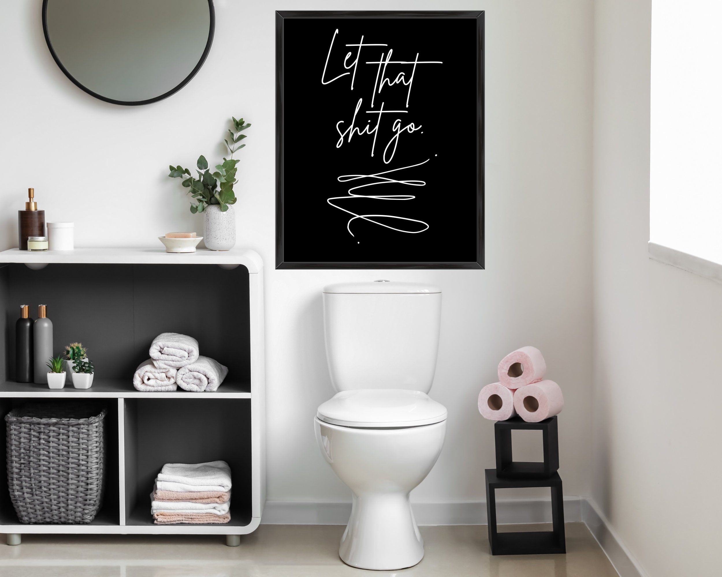 Funny Bathroom Wall Art | Funny Bathroom Sign | Funny Restroom Signs ...