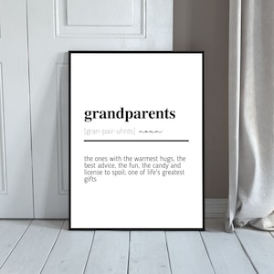 Grandparents Quote | Grandparents Sign | Grandparents Poster | Grandparents Definition | Grandparents Meaning | Gift for Grandma