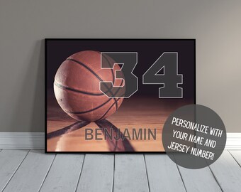 Personalized Basketball Art | Sports Wall Decor with Name | Sports Art | Basketball Decor | Basketball | Basketball Gift | Kid's Room Decor