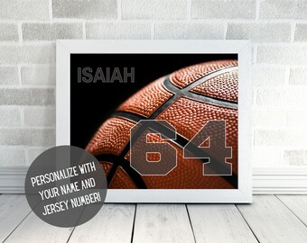 Personalized Basketball Wall Decor with Name | Basketball Poster | Gift for Basketball Athlete | Team Gift | Senior Night | PRINTABLE