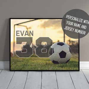 Personalized Soccer Art | Sports Wall Decor with Name | Sports Art | Athlete Room Decor | Soccer Poster | Soccer Gift | Kids Room Decor