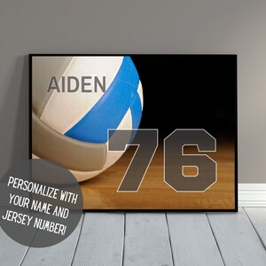 Personalized Volleyball Wall Art | Custom Sports Wall Decor with Name | Sports Art | Volleyball Poster | Volleyball Gift | PRINTABLE