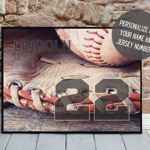 Personalized Baseball Poster | Baseball Wall Decor with Name | Team Gift | Sports Art | Baseball Gift | Kid's Room Decor | PRINTABLE